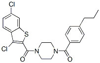 (9CI)-1-[(3,6-二氯苯并[b]噻吩-2-基)羰基]-4-(4-丙基苯甲?；?-哌嗪結(jié)構(gòu)式_588687-77-8結(jié)構(gòu)式