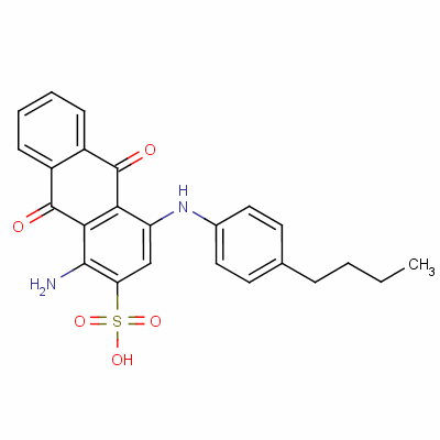 1-氨基-4-[(4-丁基苯基)氨基]-9,10-二氫-9,10-二氧代蒽-2-磺酸結(jié)構(gòu)式_58965-11-0結(jié)構(gòu)式