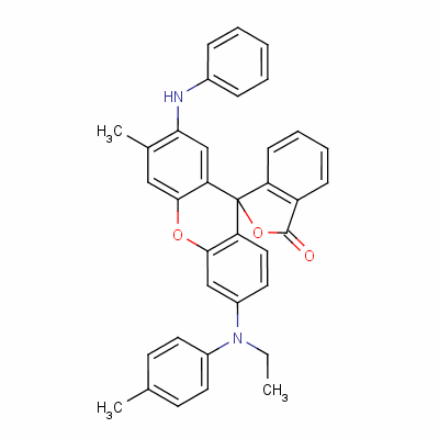 2-苯胺-6-[乙基(對甲苯)氨基]-3-甲基螺[異苯并呋喃-1(3h),9-[9h]氧雜蒽]-3-酮結(jié)構(gòu)式_59129-79-2結(jié)構(gòu)式