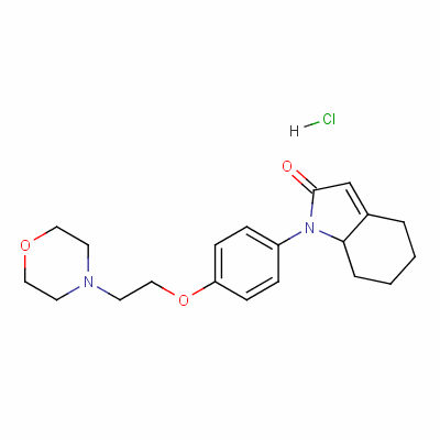 1,4,5,6,7,7a-六氫-1-[4-[2-嗎啉乙氧基]苯基]-2H-吲哚-2-酮鹽酸鹽結(jié)構(gòu)式_59377-75-2結(jié)構(gòu)式