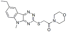 (9ci)-4-[[(8-乙基-5-甲基-5H-1,2,4-噻嗪并[5,6-b]吲哚-3-基)硫代]乙?；鵠-嗎啉結(jié)構(gòu)式_603946-65-2結(jié)構(gòu)式