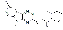 (9ci)-1-[[(8-乙基-5-甲基-5H-1,2,4-噻嗪并[5,6-b]吲哚-3-基)硫代]乙?；鵠-2,6-二甲基-哌啶結(jié)構(gòu)式_603946-76-5結(jié)構(gòu)式
