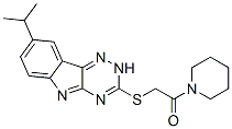(9ci)-1-[[[8-(1-甲基乙基)-2H-1,2,4-噻嗪并[5,6-b]吲哚-3-基]硫代]乙?；鵠-哌啶結(jié)構(gòu)式_603947-17-7結(jié)構(gòu)式