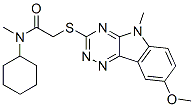 (9ci)-n-環(huán)己基-2-[(8-甲氧基-5-甲基-5H-1,2,4-噻嗪并[5,6-b]吲哚-3-基)硫代]-n-甲基-乙酰胺結構式_603947-58-6結構式