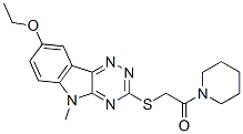 (9ci)-1-[[(8-乙氧基-5-甲基-5H-1,2,4-噻嗪并[5,6-b]吲哚-3-基)硫代]乙?；鵠-哌啶結(jié)構(gòu)式_603947-74-6結(jié)構(gòu)式