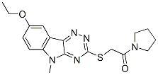 (9CI)-1-[[(8-乙氧基-5-甲基-5H-1,2,4-噻嗪并[5,6-b]吲哚-3-基)硫代]乙?；鵠-吡咯烷結(jié)構(gòu)式_603947-77-9結(jié)構(gòu)式