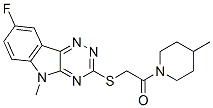 (9ci)-1-[[(8-氟-5-甲基-5H-1,2,4-噻嗪并[5,6-b]吲哚-3-基)硫代]乙酰基]-4-甲基-哌啶結(jié)構(gòu)式_603948-15-8結(jié)構(gòu)式