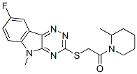 (9ci)-1-[[(8-氟-5-甲基-5H-1,2,4-噻嗪并[5,6-b]吲哚-3-基)硫代]乙?；鵠-2-甲基-哌啶結構式_603948-16-9結構式