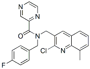 (9CI)-N-[(2-氯-8-甲基-3-喹啉)甲基]-N-[(4-氟苯基)甲基]-吡嗪羧酰胺結(jié)構(gòu)式_604780-27-0結(jié)構(gòu)式