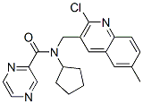 (9CI)-N-[(2-氯-6-甲基-3-喹啉)甲基]-N-環(huán)戊基-吡嗪羧酰胺結(jié)構(gòu)式_604780-72-5結(jié)構(gòu)式