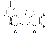 (9CI)-N-[(2-氯-6,8-二甲基-3-喹啉)甲基]-N-環(huán)戊基-吡嗪羧酰胺結(jié)構(gòu)式_604782-25-4結(jié)構(gòu)式