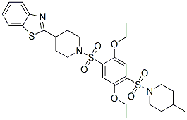 (9CI)-4-(2-苯并噻唑)-1-[[2,5-二乙氧基-4-[(4-甲基-1-哌啶基)磺?；鵠苯基]磺?；鵠-哌啶結(jié)構(gòu)式_606083-08-3結(jié)構(gòu)式