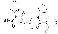 (9ci)-2-[[[環(huán)戊基(2-氟苯甲?；?氨基]乙?；鵠氨基]-4,5,6,7-四氫-苯并[b]噻吩-3-羧酰胺結(jié)構(gòu)式_606109-51-7結(jié)構(gòu)式
