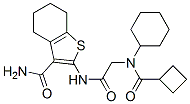 (9ci)-2-[[[(環(huán)丁基羰基)環(huán)己基氨基]乙?；鵠氨基]-4,5,6,7-四氫-苯并[b]噻吩-3-羧酰胺結(jié)構(gòu)式_606109-59-5結(jié)構(gòu)式