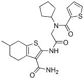 (9ci)-2-[[[環(huán)戊基(2-噻吩羰基)氨基]乙?；鵠氨基]-4,5,6,7-四氫-6-甲基-苯并[b]噻吩-3-羧酰胺結(jié)構(gòu)式_606109-66-4結(jié)構(gòu)式