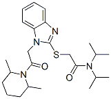 (9ci)-2-[[1-[2-(2,6-二甲基-1-哌啶基)-2-氧代乙基]-1H-苯并咪唑-2-基]硫代]-N,N-雙(1-甲基乙基)-乙酰胺結(jié)構(gòu)式_606110-43-4結(jié)構(gòu)式