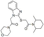 (9ci)-4-[[2-[[2-(2,6-二甲基-1-哌啶基)-2-氧代乙基]硫代]-1H-苯并咪唑-1-基]乙?；鵠-嗎啉結(jié)構(gòu)式_606110-63-8結(jié)構(gòu)式