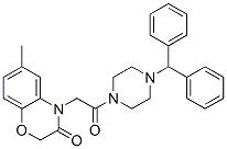 (9ci)-1-[(2,3-二氫-6-甲基-3-氧代-4H-1,4-苯并噁嗪-4-基)乙?；鵠-4-(二苯基甲基)-哌嗪結(jié)構(gòu)式_606119-70-4結(jié)構(gòu)式