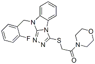 (9ci)-4-[[[9-[(2-氟苯基)甲基]-9h-1,2,4-噻唑并[4,3-a]苯并咪唑-3-基]硫代]乙?；鵠-嗎啉結(jié)構(gòu)式_606120-82-5結(jié)構(gòu)式