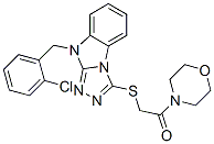 (9ci)-4-[[[9-[(2-氯苯基)甲基]-9h-1,2,4-噻唑并[4,3-a]苯并咪唑-3-基]硫代]乙?；鵠-嗎啉結(jié)構(gòu)式_606120-98-3結(jié)構(gòu)式