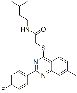 (9ci)-2-[[2-(4-氟苯基)-7-甲基-4-喹唑啉]硫代]-n-(3-甲基丁基)-乙酰胺結(jié)構(gòu)式_606132-67-6結(jié)構(gòu)式