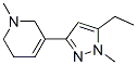 (9CI)-3-(5-乙基-1-甲基-1H-吡唑-3-基)-1,2,5,6-四氫-1-甲基-吡啶結(jié)構(gòu)式_622403-74-1結(jié)構(gòu)式