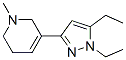 (9CI)-3-(1,5-二乙基-1H-吡唑-3-基)-1,2,5,6-四氫-1-甲基-吡啶結構式_622403-77-4結構式