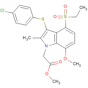 2-(3-(4-氯苯基硫代)-4-(乙基磺?；?-7-甲氧基-2-甲基-1H-吲哚-1-基)乙酸甲酯結(jié)構(gòu)式_628736-14-1結(jié)構(gòu)式