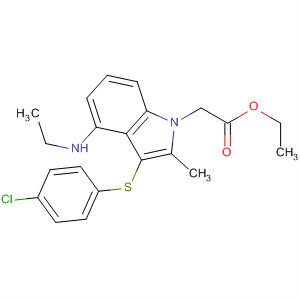 3-[(4-氯苯基)硫代]-4-(乙基氨基)-2-甲基-1H-吲哚-1-乙酸乙酯結(jié)構(gòu)式_628737-16-6結(jié)構(gòu)式