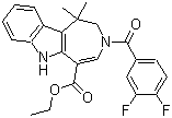 3-(3,4-二氟苯甲?；?-1,2,3,6-四氫-1,1-二甲基-氮雜革[4,5-b]吲哚-5-羧酸乙酯結(jié)構(gòu)式_629662-23-3結(jié)構(gòu)式