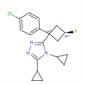 3-[1-(4-氯苯基)-反式-3-氟環(huán)丁基]-4,5-二環(huán)丙基-r-4H-1,2,4-噻唑無水合物結(jié)構(gòu)式_633317-53-0結(jié)構(gòu)式