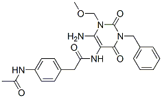  4-(乙?；被?-n-[6-氨基-1,2,3,4-四氫-1-(甲氧基甲基)-2,4-二氧代-3-(苯基甲基)-5-嘧啶]-苯乙酰胺結(jié)構(gòu)式_637334-93-1結(jié)構(gòu)式