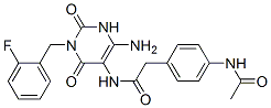  4-(乙?；被?-n-[4-氨基-1-[(2-氟苯基)甲基]-1,2,3,6-四氫-2,6-二氧代-5-嘧啶]-苯乙酰胺結(jié)構(gòu)式_637335-11-6結(jié)構(gòu)式