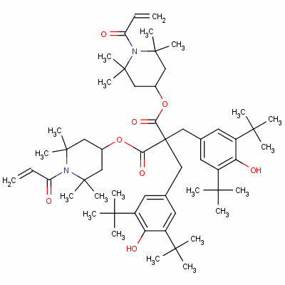 雙[2,2,6,6-四甲基-1-(氧代烯丙基)-4-哌啶] 雙[[3,5-雙(1,1-二甲基乙基)-4-羥基苯基]甲基]丙二酸酯結構式_63941-39-9結構式