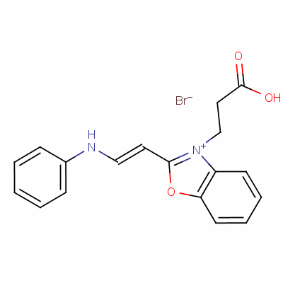 2-(2-苯胺乙烯基)-3-(2-羧基乙基)苯并噁唑溴化物結(jié)構(gòu)式_68123-41-1結(jié)構(gòu)式