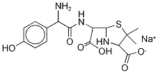 alpha-[[氨基(4-羥基苯基)乙?；鵠氨基]-4-羧基-5,5-二甲基-2-噻唑烷乙酸單鈉鹽結(jié)構(gòu)式_68728-47-2結(jié)構(gòu)式