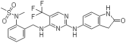 N-Methyl-N-[2-[[[2-[(2-oxo-2,3-dihydro-1H-indol-5-yl)amino]-5-trifluoromethylpyrimidin-4-yl]amino]methyl]phenyl]methanesulfonamide Structure,717906-29-1Structure