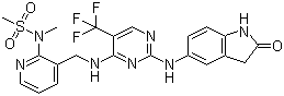 N-Methyl-N-[3-[[[2-[(2-oxo-2,3-dihydro-1H-indol-5-yl)amino]-5-trifluoromethylpyrimidin-4-yl]amino]methyl]pyridin-2-yl]methanesulfonamide Structure,717907-75-0Structure