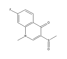 7-氟-1-甲基-3-(甲基亞磺?；?喹啉-4(1h)-酮結構式_76568-02-0結構式