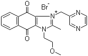 4,9-Dihydro-1-(2-methoxyethyl)-2-methyl-4,9-dioxo-3-(2-pyrazinylmethyl)-1h-naphth[2,3-d]imidazolium bromide Structure,781661-94-7Structure