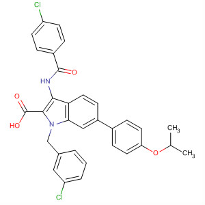 3-(4-氯苯甲?；被?-1-(3-氯芐基)-6-(4-異丙氧基苯基)吲哚-2-羧酸結(jié)構(gòu)式_825624-01-9結(jié)構(gòu)式