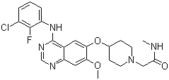 Az08931 2-(4-(4-(3-chloro-2-fluorophenylamino)-7-methoxyquinazolin-6-yloxy)piperidin-1-yl)-n-methylacetamideStructure,848942-61-0Structure Az08931 2-(4-(4-(3-chloro-2-fluorophenylamino)-7-methoxyquinazolin-6-yloxy)piperidin-1-yl)-n-methylacetamide Structure,848942-61-0Structure