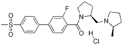 (3-氟-4-(甲基磺?；?-[1,1-聯(lián)苯]-4-基)((S)-2-(((R)-2-甲基吡咯烷-1-基)甲基)吡咯烷-1-基)甲酮鹽酸鹽結(jié)構(gòu)式_867255-05-8結(jié)構(gòu)式