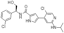 4-[5-氯-2-[(1-甲基乙基)氨基]-4-吡啶基]-N-[(1S)-1-(3-氯苯基)-2-羥基乙基]-1H-吡咯-2-甲酰胺結(jié)構(gòu)式_869886-67-9結(jié)構(gòu)式