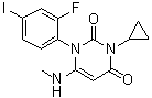 3-環(huán)丙基-1-(2-氟-4-碘苯基)-6-(甲基氨基)嘧啶-2,4(1h,3h)-二酮結構式_871700-22-0結構式