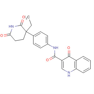 N-[4-(3-乙基-2,6-二氧代-3-哌啶)苯基]-4-氧代-1H-喹啉-3-羧酰胺結(jié)構(gòu)式_873050-74-9結(jié)構(gòu)式