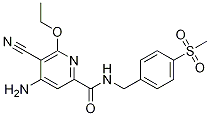 4-氨基-5-氰基-6-乙氧基-N-[[4-(甲基磺酰基)苯基]甲基]-2-吡啶羧酰胺結(jié)構(gòu)式_904311-34-8結(jié)構(gòu)式
