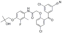 2-[4-氯-2-(3-氯-5-氰基苯甲?；?苯氧基]-N-[3-氟-4-(2-羥基-2-甲基丙氧基)-2-甲基苯基]乙酰胺結(jié)構(gòu)式_954406-32-7結(jié)構(gòu)式