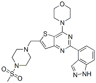 Thieno[3,2-d]pyrimidine, 2-(1H-indazol-4-yl)-6-[[4-(methylsulfonyl)-1-piperazinyl]methyl]-4-(4-morpholinyl)-. Structure,957054-30-7Structure