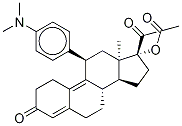 (11beta,13alpha)-17-(乙酰氧基)-11-[4-(二甲基氨基)苯基]-19-去甲孕甾-4,9-二烯-3,20-二酮結構式_96285-40-4結構式